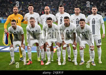 Ljubljana, Slowenien. November 2024. Ljubljana, Slowenien, 11. November 2024: Mannschaft Slowenien während der UEFA Nations League, Liga B Gruppe B3, Spiel zwischen Slowenien und Norwegen im Stadion Stozice, Ljubljana, Slowenien. (Igor Kupljenik/SPP) Credit: SPP Sport Press Photo. /Alamy Live News Stockfoto