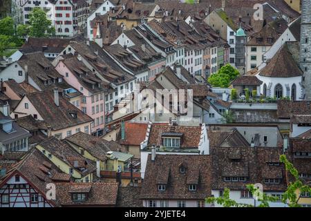 Schaffhausen ist eine Stadt am Hochrhein im Kanton Schaffhausen in der Schweiz Stockfoto