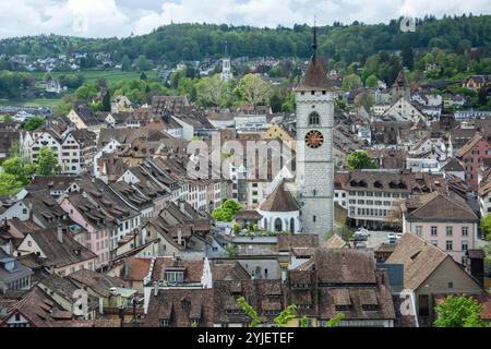 Schaffhausen ist eine Stadt am Hochrhein im Kanton Schaffhausen in der Schweiz Stockfoto