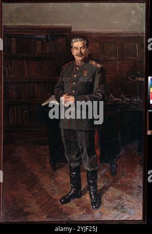 Porträt von Joseph Stalin (1879-1953). Museum: Staatliches Kunstmuseum, Jekaterinburg. Autor: Dmitri Arkadjewitsch Nalbandian. Copyright: Dieses Bildmaterial ist nicht gemeinfreie Inhalte. Es liegt in Ihrer Verantwortung, vor der Veröffentlichung alle erforderlichen Genehmigungen Dritter vom Urheberrechtler in Ihrem Land einzuholen. Stockfoto