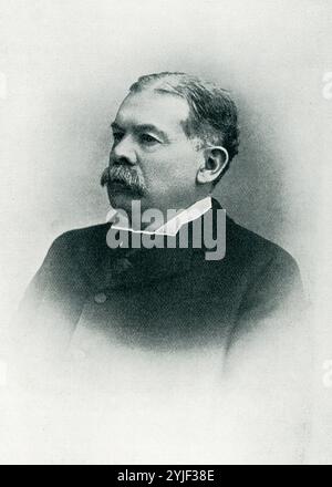 Richard Olney war ein US-amerikanischer Staatsanwalt, Staatsmann und Politiker der Demokratischen Partei, der von 1893 bis 1895 als 40. US-Staatsanwalt und von 1895 bis 1897 als 34. US-Staatssekretär im zweiten Kabinett von Präsident Grover Cleveland diente. In einer wegweisenden Erweiterung der Monroe-Doktrin erklärte Olney, dass die Vereinigten Staaten jeden Streit zwischen einer europäischen Kolonie in der westlichen Hemisphäre und einem souveränen lateinamerikanischen Staat als Angelegenheit amerikanischer nationaler Interessen betrachten. Die Vereinigten Staaten beharrten darauf, dass Großbritannien die Angelegenheit einem Schiedsverfahren unterwirft. Stockfoto