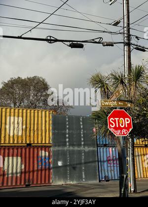 Der historische People's Park in Berkeley, Kalifornien, ist für die Öffentlichkeit gesperrt, während die UC Berkeley mehr Schlafsäle für ihre Studenten baut. Stockfoto