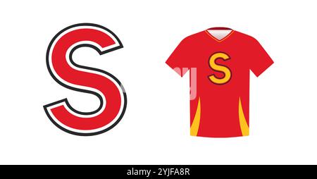 Auffälliger Buchstabe Z für Sporttrikot, College- oder Schultrikot. Identität des Sportteams, Warenzeichen, Nationalliga-Wettkampfbekleidung Stock Vektor