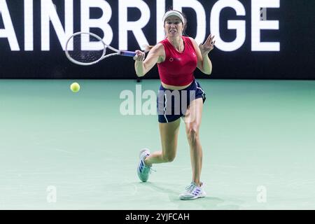 November 2024; Palacio de Deportes Jose Maria Martin Carpena Arena, Malaga, Spanien; Billie Jean King Cup Finals, Tag 2; Danielle Collins (USA) Stockfoto