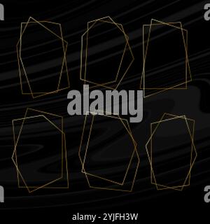 Set mit geometrischen Art déco-Frames für Hochzeit Einladungen Stock Vektor