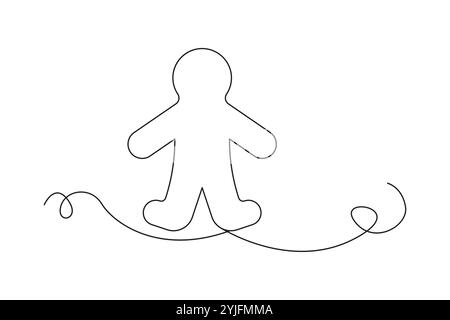 Abbildung des Lebkuchens. Form der Person für Cookies. Einfaches Feiertagssymbol. Vektorabbildung. Stock Vektor