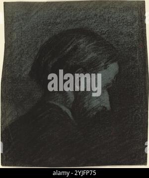 Kopf eines bärtigen Mannes. Stand: 1889. Maße: gesamt: 14,2 x 12 cm (5 9/16 x 4 3/4 in.). Medium: conte Kreide auf blauem Papier. Museum: Nationalgalerie, Washington DC. Autor: Edouard Vuillard. Stockfoto