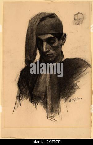 Jimmy Corsini. Vom: C. 1901. Abmessungen: Insgesamt (ca.): 46,9 x 31 cm (18 5/6 x 12 1/4 in.). Medium: Kohle in Schwarz (und grau?) auf Bütten. Museum: Nationalgalerie, Washington DC. Autor: Edward Hopper. Stockfoto