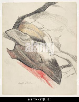 Schlafende Hund. Artist: Joseph Stella (Amerikanische (Italien) Muro Lucano 1877-1946 New York, New York). Abmessungen: 11 1/4 x 9 1/8 in. (28,6 x 23,2 cm). Datum: Ca. 1921-26. Museum: Metropolitan Museum of Art, New York, USA. Stockfoto