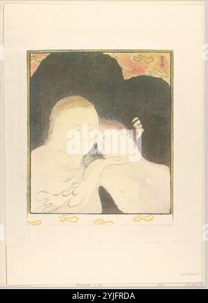 Madeleine (Zweikopf / Deux têtes) (Druckempfindlichkeit / Tendresse). Künstler: Maurice Denis (Französisch, Granville 1870-1943 Saint-Germain-en-Laye). Abmessungen: Bild: 13/16 x 13/16 Zoll (30 x 24,9 cm) Blatt: 18 1/2 x 13 1/16 Zoll (47 x 33,2 cm). Herausgeber: André Marty (französisch, geb. 1857). Serie: L'Estampe Original, Album I. Datum: 1893. Museum: Metropolitan Museum of Art, New York, USA. Stockfoto