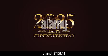 Wir feiern das Jahr des Drachen Happy Chinese New Year 2025 Stock Vektor