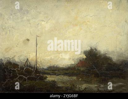 Landschaft. Datierung: 1890 - 1920. Maße: H 22,4 cm x W 39,9 cm x t 1 cm;d 9,3 cm. Museum: Rijksmuseum, Amsterdam. Autor: Frans Helfferich (auf Objekt erwähnt). Stockfoto