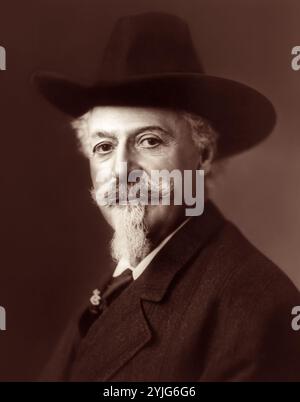 Porträt von William 'Buffalo Bill' Cody (1846–1917), US-amerikanischer Showman im Wilden Westen, Oberst der US-Armee, Bisonjäger, Pelzfänger, Goldsucher, und Frontier Scout. Foto von Moffett, Chicago, 1911. Stockfoto