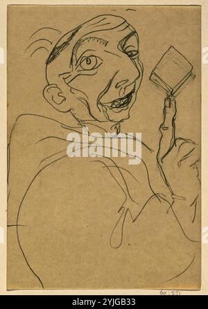 Karikatur von Leo Gestel auf seinem Krankenbett. Verfasser der Stellungnahme: Leo Gestel. Datierung: 1891 - 1941. Maße: H 197 mm x B 135 mm. Museum: Rijksmuseum, Amsterdam. Stockfoto