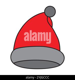 Ein ikonisches Weihnachtsmütze-Design. Einfach und dennoch weihnachtlich – perfekt für Projekte mit Weihnachtsmotiven oder Apps im Winter Stock Vektor