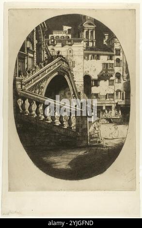 Rialto. David Young Cameron; Schottisch, 1865-1945. Datum: 1900. Abmessungen: 276 x 195 mm (Bild); 303 x 212 mm (Platte); 354 x 227 mm (Blatt). Ätzen und Trockenspitzen auf cremefarbenem Papier. Herkunft: Schottland. Museum: Chicago Art Institute, FLORENCIA, USA. Stockfoto