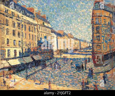 Maximilien Luce (París, 1858-1941). Calle de París (1886 - 1888). Öl auf Leinwand. 32,7 x 40,7 cm. Museum: Museo Nacional Thyssen-Bornemisza, Madrid. Stockfoto