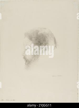 Pierre Bonnard. Odilon Redon; Französisch, 1840-1916. Datum: 1902. Abmessungen: 145 x 123 mm (Bild); 325 x 250 mm (Blatt). Lithographie in Schwarz auf schwerem rosa-cremefarbenem Webpapier. Herkunft: Frankreich. Museum: Chicago Art Institute, FLORENCIA, USA. Stockfoto