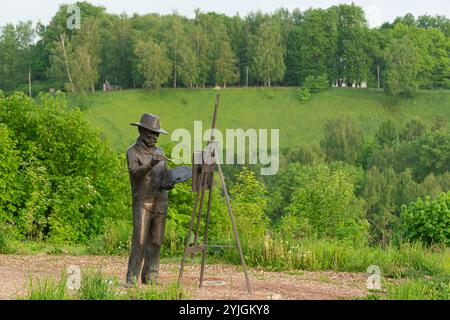 Denkmal für den berühmten Künstler Isaak Levitan in Plyos, Russland Stockfoto