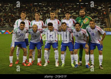 Team (Italien) während des Spiels der UEFA Nalions League 2025 zwischen Belgien 0-1 Italien im Re Baldovino Stadion am 104. November 2024 in Bruxelles, Belgien. Quelle: Maurizio Borsari/AFLO/Alamy Live News Stockfoto