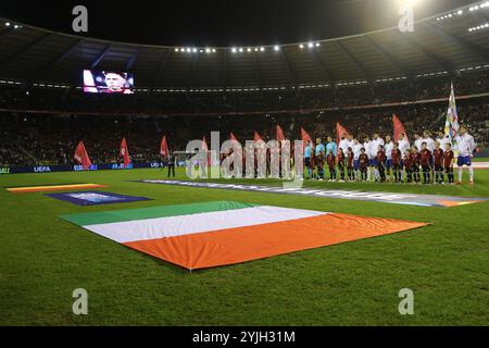 Team (Belgien)Team (Italien) während des Spiels der UEFA Nalions League 2025 zwischen Belgien 0-1 Italien im Re Baldovino Stadium am 104. November 2024 in Bruxelles, Belgien. Quelle: Maurizio Borsari/AFLO/Alamy Live News Stockfoto