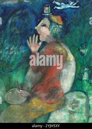 Selbstbildnis mit Tefillin. Museum: Vtt royaux des Beaux-Arts de Belgique, Brüssel. Autor: MARC CHAGALL. Stockfoto