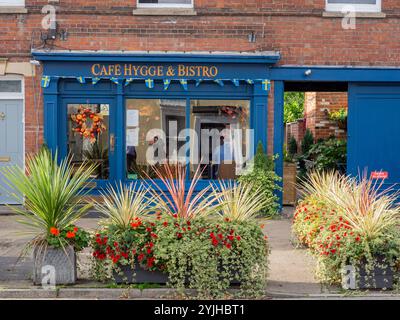 Cafe Hygge, ein nordisch inspiriertes Café, Hall Street, Long Melford, Suffolk. Stockfoto