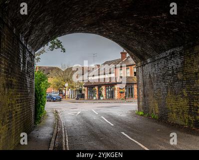 Ein Blick auf Rowlands Castle, ein Dorf in Hampshire. Es ist ein ruhiges Dorf mit 2 Pubs und ein paar Geschäften. Stockfoto