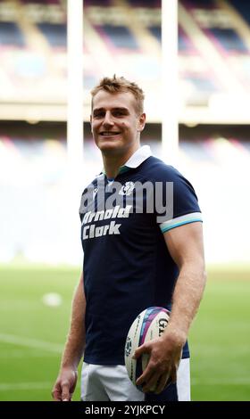 Scottish Gas Murrayfield. Edinburgh Schottland Vereinigtes Königreich 15. November 24 HERBSTTESTS 2024/25 Schottlands Medienzugang zur Pressekonferenz vor dem Spiel gegen Portugal . Schottland CAPTAIN Stafford McDowall (Glasgow Warriors) Credit: eric mccowat/Alamy Live News Stockfoto