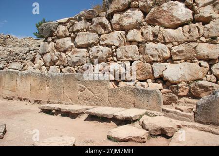 Griechenland. Zitadelle von Mykene. Grabkreis A und Wände. 16. Jahrhundert v. Chr. Bronzealter. Stockfoto