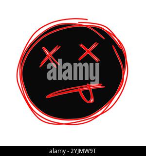 Stilisierter Ausdruck von Distress in Rot und Schwarz Stock Vektor