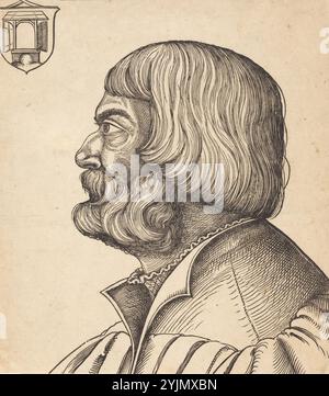 Erhard schön, deutsch, ca. 1491 - 1542, Albrecht Dürer im Alter von 56 Jahren, ca. 1528, Holzschnitt auf Büttenpapier, Blatt: 28,5 x 23,4 cm, Röttinger 1925, Nr. 280 Stockfoto