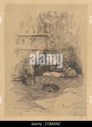 Mariano Fortuny Marsal, Spanisch, 1838 - 1874, Ami Ed. Zamacois (Eduardo Zamacois y Zabala), 1869, Ätzung auf poliertem Webpapier, Platte: 18,3 x 13,8 cm, Blatt: 31,8 x 20,2 cm, Vives i Piqué 1994, Nr. 25, Bundesland i, V Stockfoto