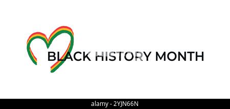 Black History Month feiere ein Banner mit einem Pinsel, das rot, gelb, grün lackiert ist. Vektorabbildung Stock Vektor