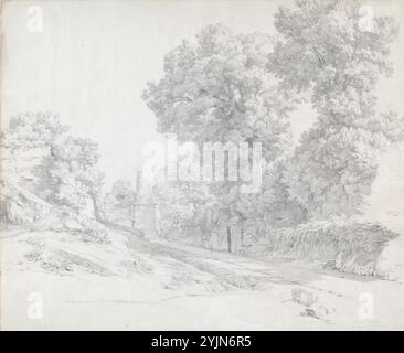 Jean-Paul Flandrin, Französisch, 1811 - 1902, Eichen entlang der Via Appia bei Albano, 1834, Graphit auf gewebtem Papier, Blatt: 45 x 53,7 cm Stockfoto