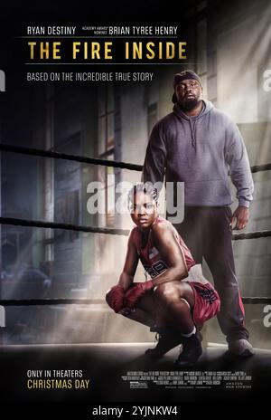 The Fire Inside (2024) von Rachel Morrison mit Ryan Destiny, Jazmin Headley und Kylee D. Allen. Die Geschichte von Claressa „T-Rex“ Shields, einer Boxerin aus Flint, Michigan, die trainierte, um die erste Frau in der Geschichte ihres Landes zu werden, die eine olympische Goldmedaille im Sport gewann. US Advance Poster ***NUR FÜR REDAKTIONELLE ZWECKE***. Quelle: BFA/Metro-Goldwyn-Mayer Stockfoto