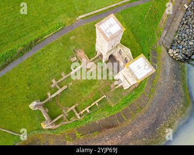 Reculver Towers in Reculver nahe Hearn Bay in Kent Stockfoto