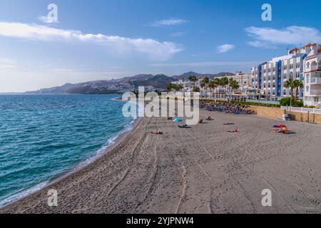 Playa Chucho Strand Nerja Spanien Andalusien Costa del Sol Stockfoto