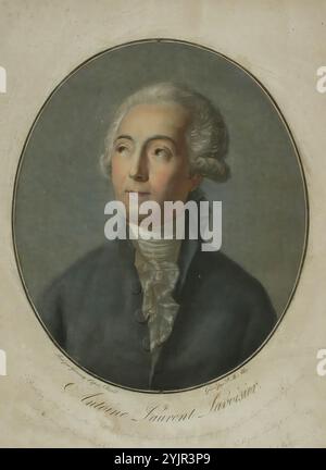 Alix, Pierre Michel, Werk, Porträt von Antoine Laurent Lavoisier, (1000 - 2000), Techniktext: Farbe Aquatint, Grafiken, Bild 25,9x20,9, oval, Blatt 35,4x26,7 cm Stockfoto