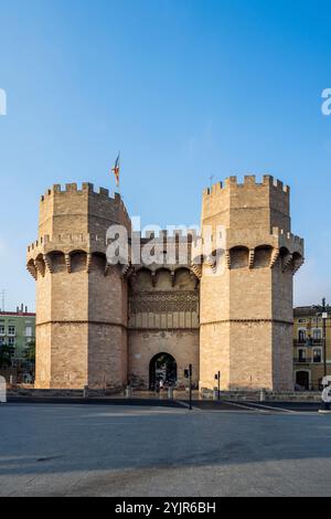 Torres de Serranos (Serranos Towers), Valencia, Spanien Stockfoto