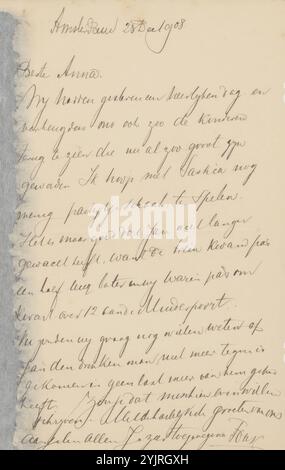 Brief an Anna Dorothea Dirks, Schriftstellerin: Alphons Diepenbrock, Amsterdam, 28. Dezember 1908 Papiertinte, Schreiben, Stift, Anna Dorothea Dirks Stockfoto