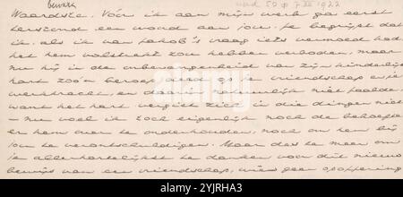 Brief an Jan Veth, Autor: Johan Huizinga, ab 7. Dezember 1922, Papptinte, Schreibstift, historische Personen (Porträts und Szenen aus dem Leben), Jan Veth, Dirk Huizinga Stockfoto