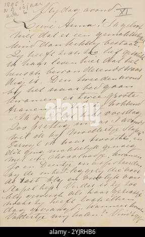 Brief an Anna Dorothea Dirks, Schriftstellerin: Jacoba Cornelia Jolles-Singels, 1873 - 1901, Papiertinte, Schreibstift, Familienleben, Krankheiten, Anna Dorothea Dirks, André Jolles, de Nieuwe Gids, Willem Kloos, Hein Boeken, Jonkheer Adriaan Willem Gerrit van Riemsdijk, Anton Molkenboer Stockfoto