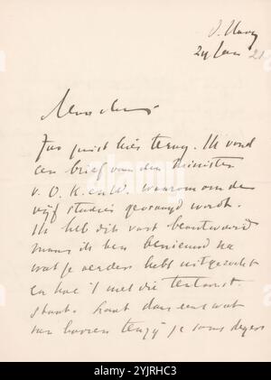 Schreiben an Jan Veth vom 24. Januar. In der späteren Hand 21., Autor: Isaac Israels, den Haag, 1875–1925, Papiertinte, Schreiben, Stift, Ausstellung, Kunst, Malerei (einschließlich Buchbeleuchtung, Miniaturmalerei), Groningen, Batavia, Bali, Jan Veth, Willem Witsen, Stoomvaart-Maatschappij Nederland Stockfoto