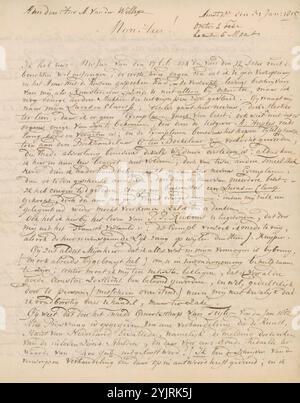 Brief an Adriaan van der Willigen, Autor: Izaak Schmidt, Amsterdam, 31-jan-1815, Papiertinte, Schreiben, Stift, Drucksachen, Adriaan van der Willigen Stockfoto