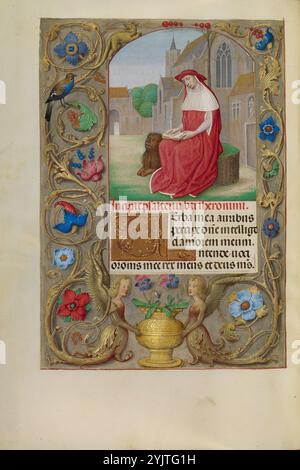 St. Jerome Reading; Spinola Stunden, ca. 1510-1520. Stockfoto