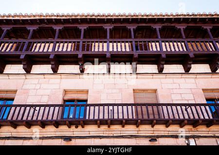 Balkon in Villanueva de los Infantes Stockfoto