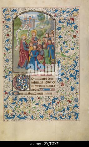 Die Heiligen Peter und Johannes taufen die Samarier; Arenberg Hours, Anfang 1460 Stockfoto