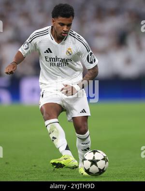 Madrid, Spanien. November 2024. Rodrygo von Real Madrid während des Spiels der UEFA Champions League in Santiago Bernabau, Madrid. Der Bildnachweis sollte lauten: Jonathan Moscrop/Sportimage Credit: Sportimage Ltd/Alamy Live News Stockfoto