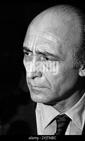 Das argentinische Militär, Politiker und Journalist Francisco Manrique während des Auftaktes seines Präsidentschaftswahlkampfes in Buenos Aires, Argentinien, 10. Januar 1973. Stockfoto